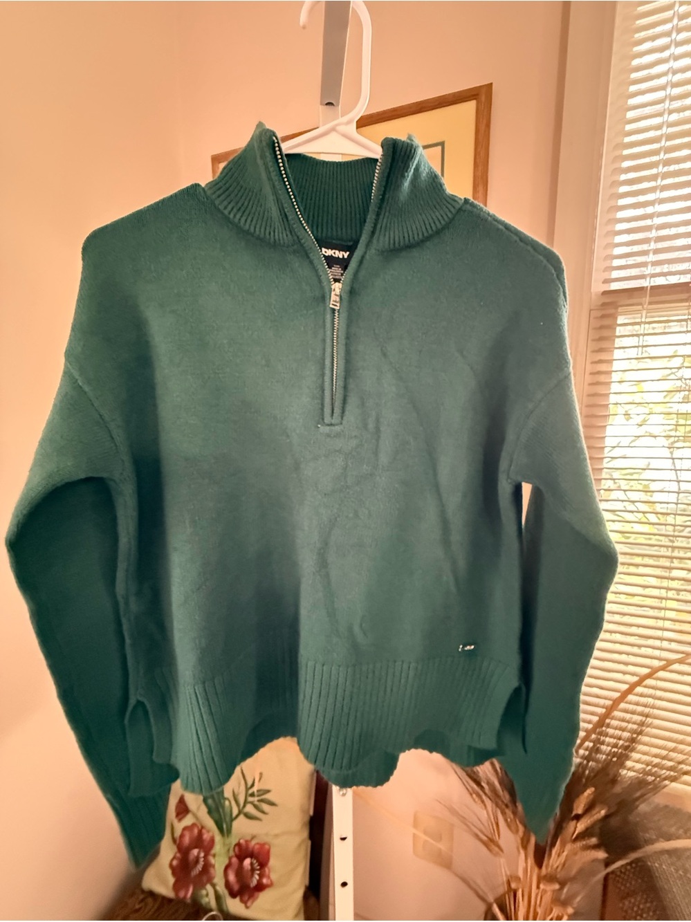 DKNY 1/4 ZIP Sweater. NWT. Size Small